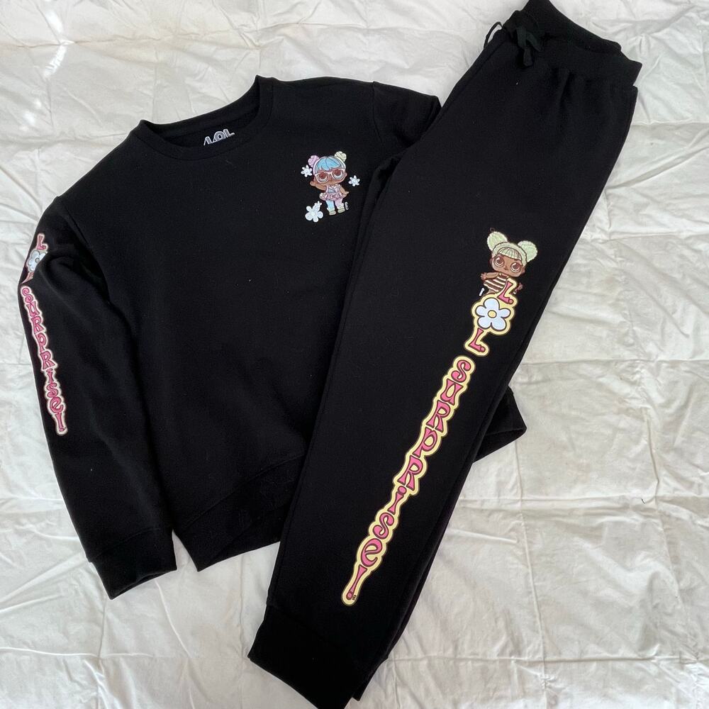 LOL OMG Doll Surprise Track Suit Sweats Embroidered Sz 14/16 Bon Bon Queen Bee